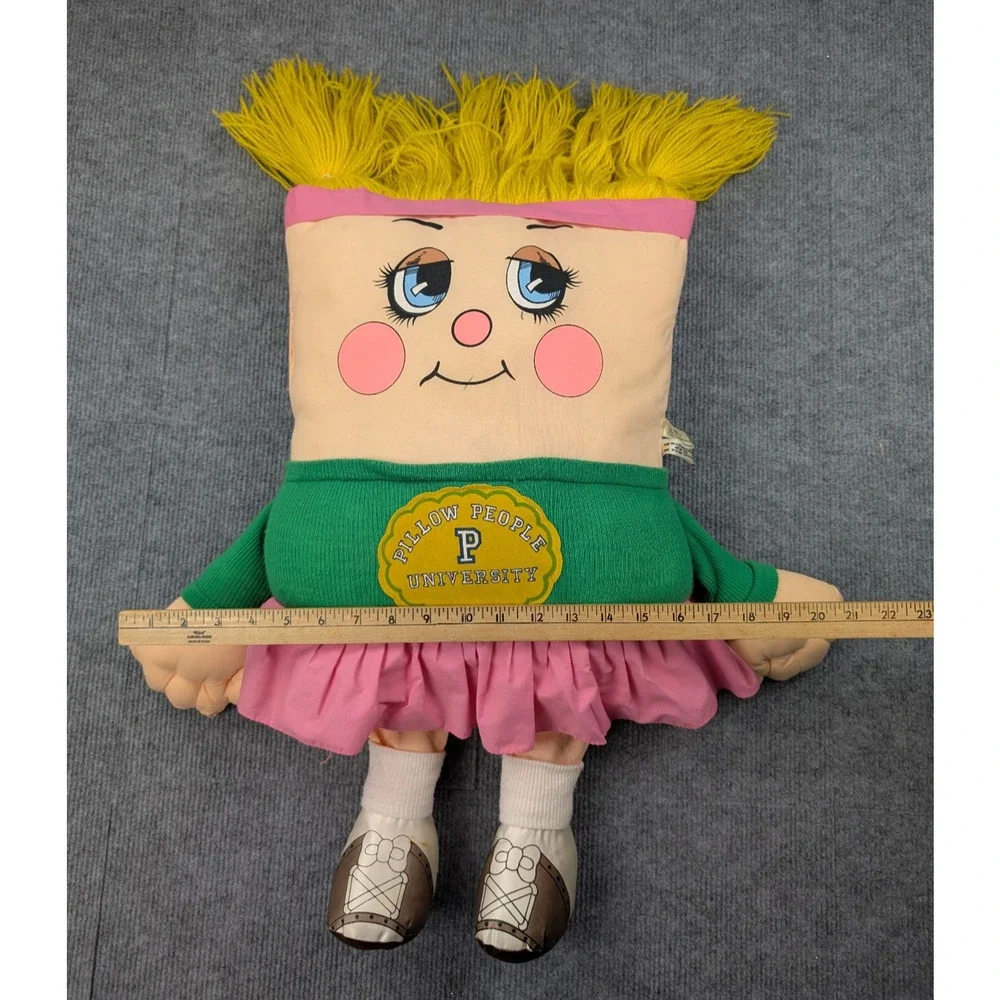 Vintage Pillow People University Plush Doll 80s Cheerleader Girl Large 23